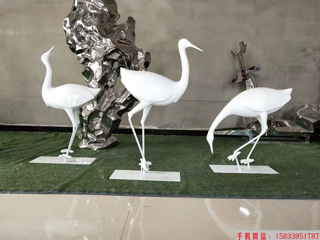 不锈钢动物仙鹤雕塑1