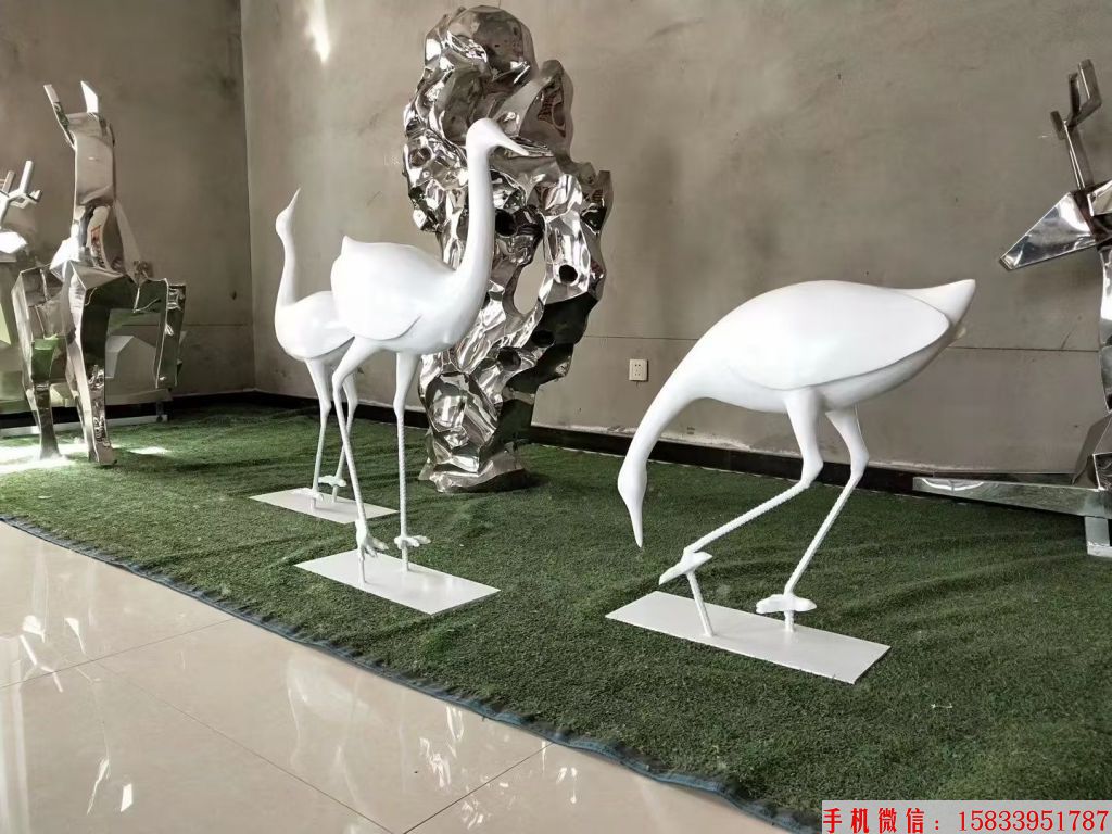 不锈钢动物仙鹤雕塑